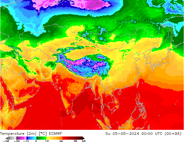 Temperature (2m) ECMWF Su 05.05.2024 00 UTC