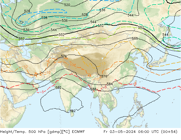 Height/Temp. 500 hPa ECMWF Fr 03.05.2024 06 UTC