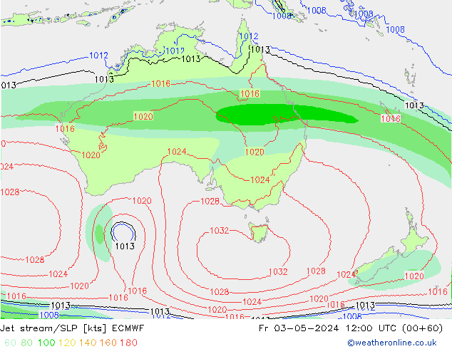 Jet stream/SLP ECMWF Fr 03.05.2024 12 UTC