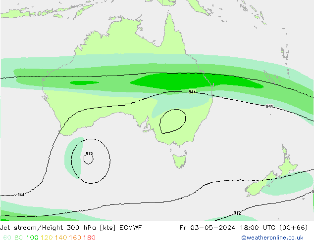 Corrente a getto ECMWF ven 03.05.2024 18 UTC