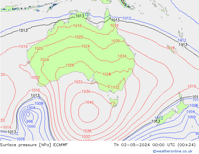 Bodendruck ECMWF Do 02.05.2024 00 UTC