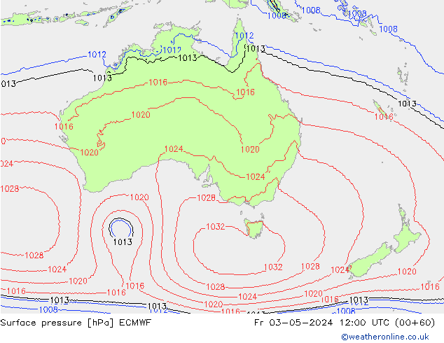 приземное давление ECMWF пт 03.05.2024 12 UTC