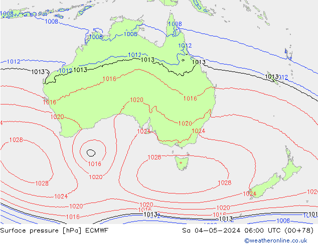 Luchtdruk (Grond) ECMWF za 04.05.2024 06 UTC