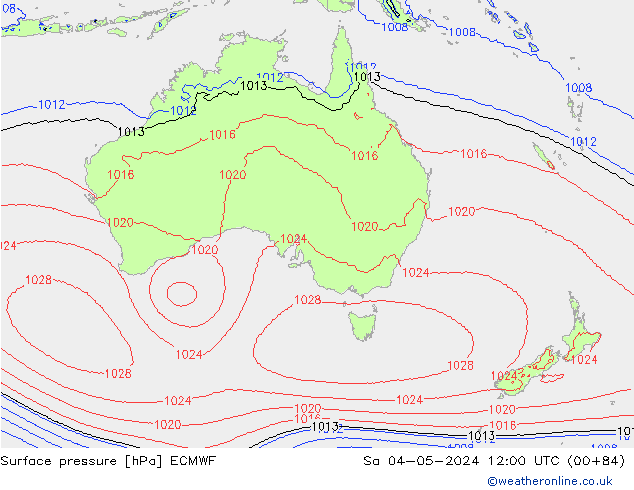 Surface pressure ECMWF Sa 04.05.2024 12 UTC