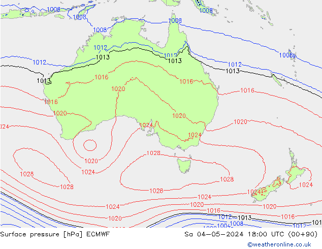 Luchtdruk (Grond) ECMWF za 04.05.2024 18 UTC