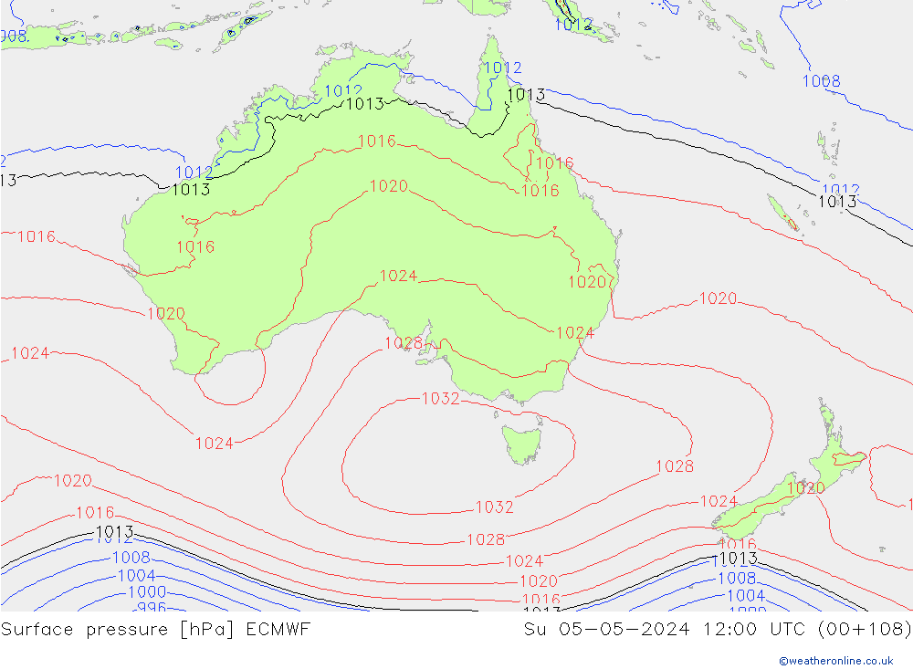 Surface pressure ECMWF Su 05.05.2024 12 UTC