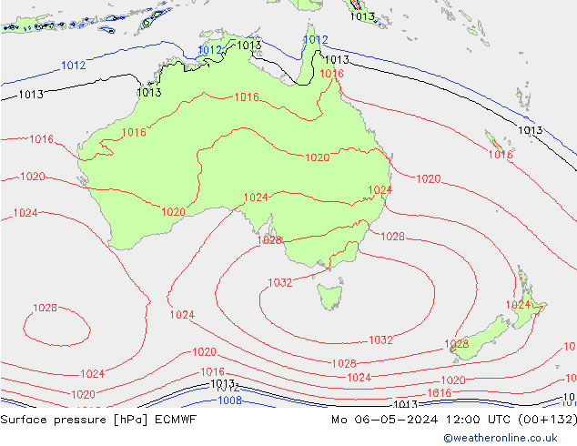 ciśnienie ECMWF pon. 06.05.2024 12 UTC