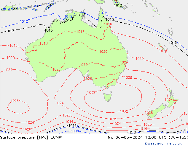 Yer basıncı ECMWF Pzt 06.05.2024 12 UTC