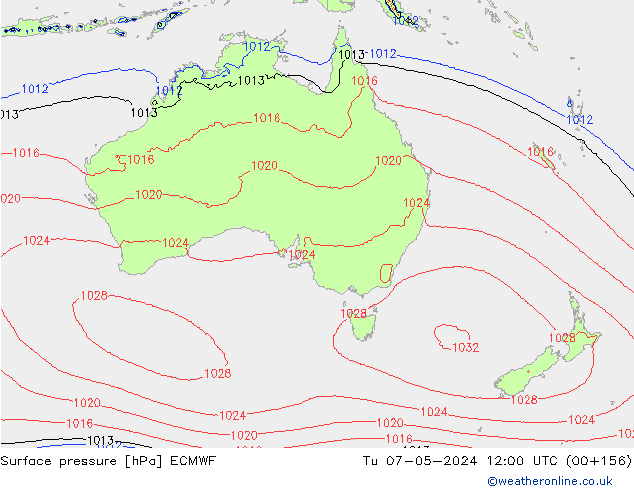 Yer basıncı ECMWF Sa 07.05.2024 12 UTC