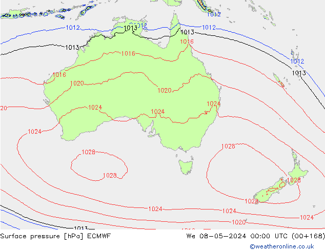 pression de l'air ECMWF mer 08.05.2024 00 UTC