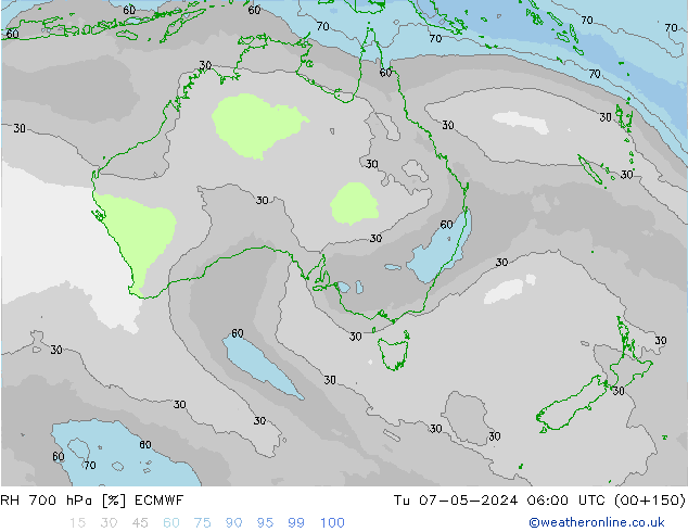 RV 700 hPa ECMWF di 07.05.2024 06 UTC