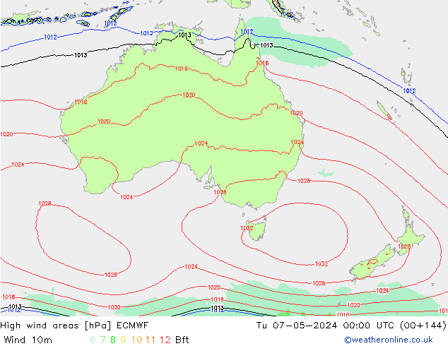 Windvelden ECMWF di 07.05.2024 00 UTC