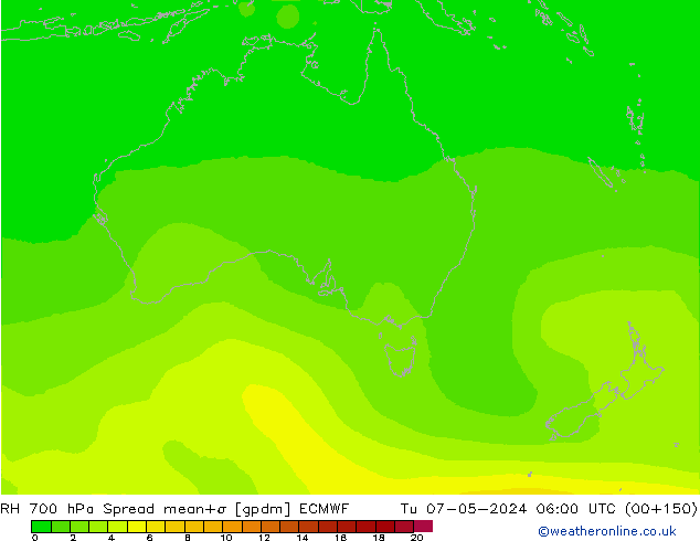 RV 700 hPa Spread ECMWF di 07.05.2024 06 UTC