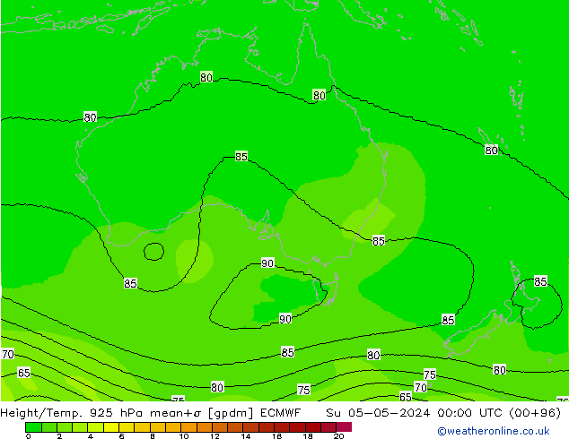 Height/Temp. 925 hPa ECMWF Su 05.05.2024 00 UTC