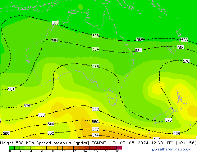 Géop. 500 hPa Spread ECMWF mar 07.05.2024 12 UTC