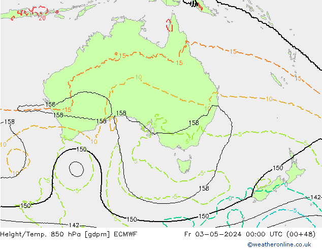 Height/Temp. 850 hPa ECMWF Fr 03.05.2024 00 UTC