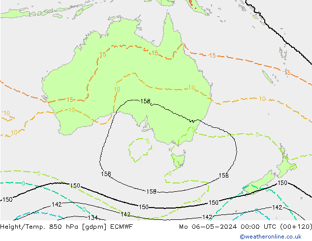 Height/Temp. 850 hPa ECMWF Mo 06.05.2024 00 UTC