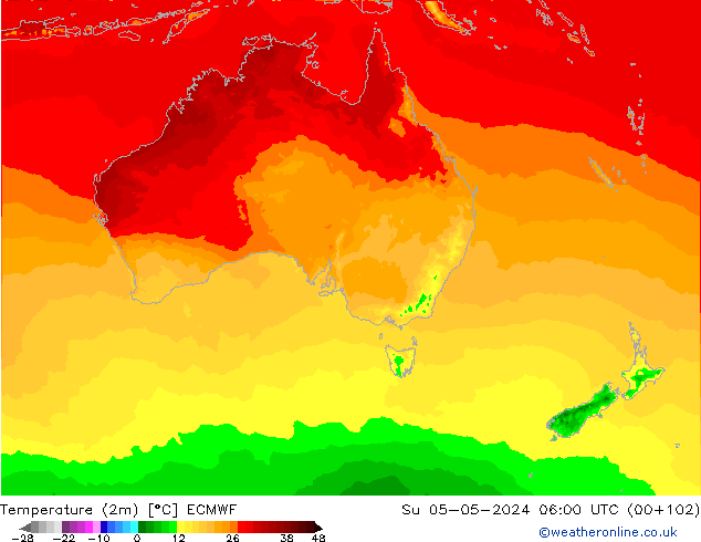 Temperature (2m) ECMWF Ne 05.05.2024 06 UTC