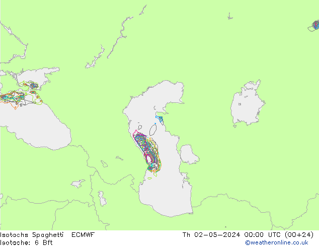 Isotachs Spaghetti ECMWF  02.05.2024 00 UTC