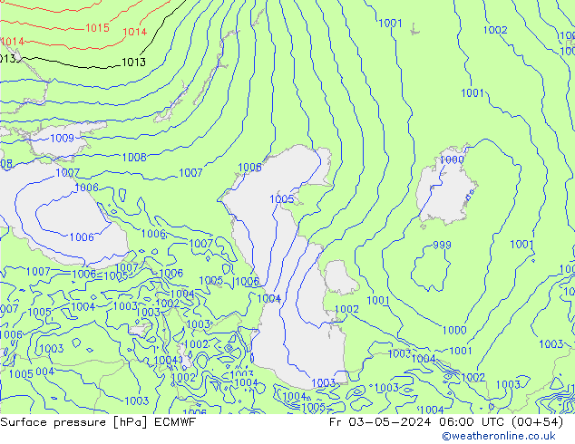 Luchtdruk (Grond) ECMWF vr 03.05.2024 06 UTC