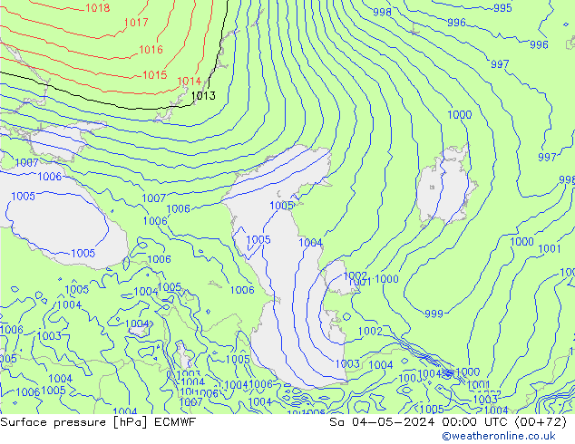 ciśnienie ECMWF so. 04.05.2024 00 UTC