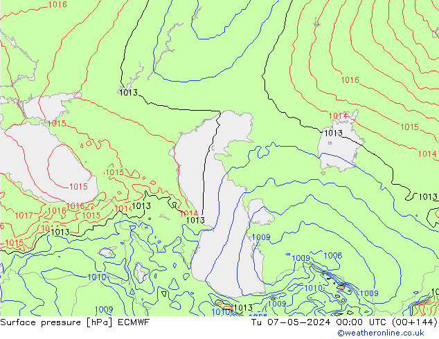 pressão do solo ECMWF Ter 07.05.2024 00 UTC