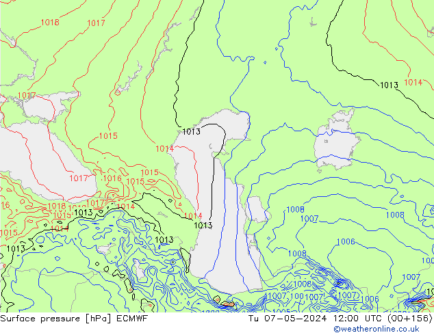 ciśnienie ECMWF wto. 07.05.2024 12 UTC