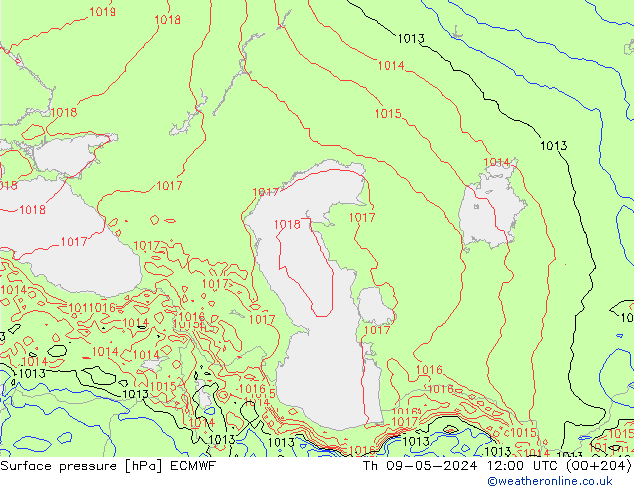 Surface pressure ECMWF Th 09.05.2024 12 UTC