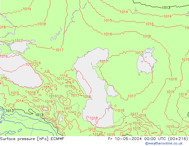 Surface pressure ECMWF Fr 10.05.2024 00 UTC