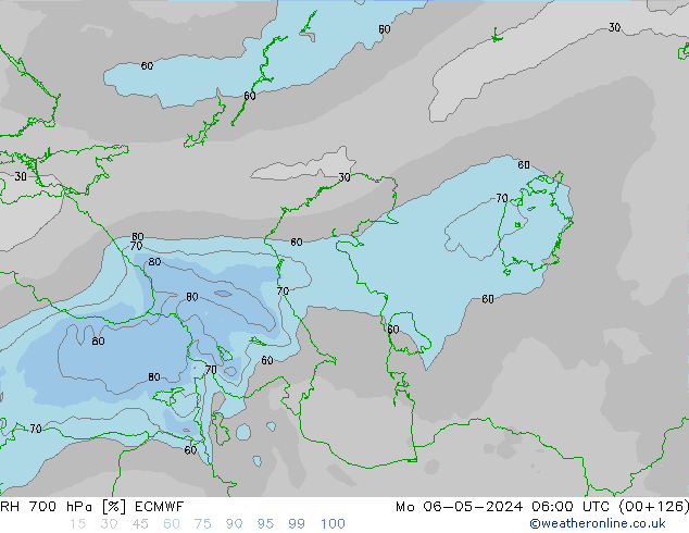 RH 700 hPa ECMWF Mo 06.05.2024 06 UTC