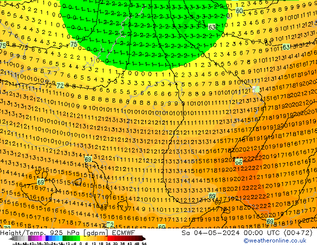 Hoogte/Temp. 925 hPa ECMWF za 04.05.2024 00 UTC