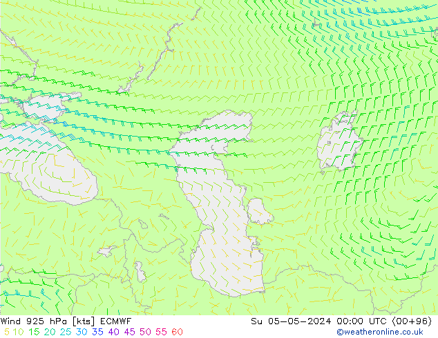 Viento 925 hPa ECMWF dom 05.05.2024 00 UTC