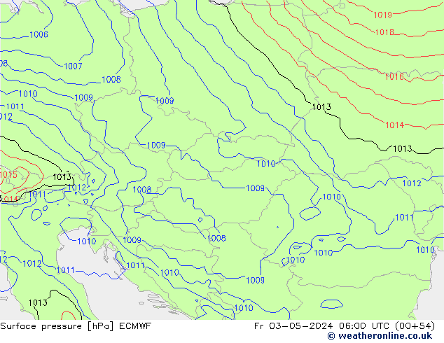 Surface pressure ECMWF Fr 03.05.2024 06 UTC