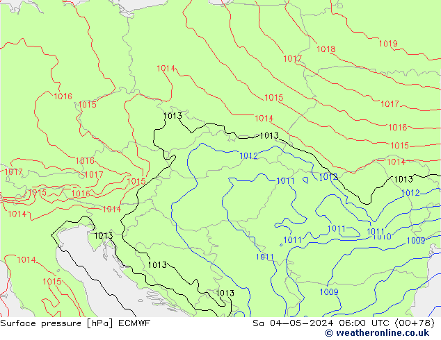 pression de l'air ECMWF sam 04.05.2024 06 UTC