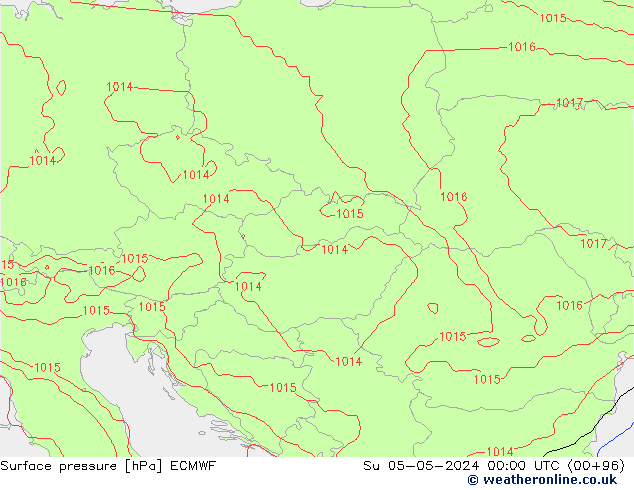 Surface pressure ECMWF Su 05.05.2024 00 UTC