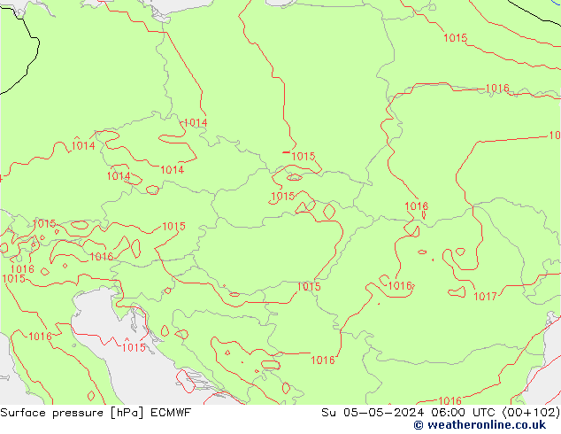 Surface pressure ECMWF Su 05.05.2024 06 UTC