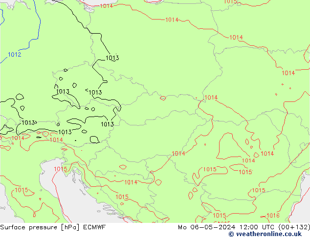 Atmosférický tlak ECMWF Po 06.05.2024 12 UTC