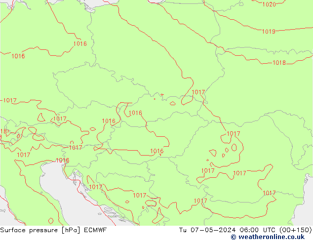 pressão do solo ECMWF Ter 07.05.2024 06 UTC