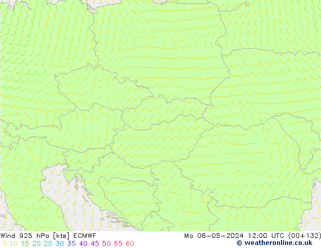 wiatr 925 hPa ECMWF pon. 06.05.2024 12 UTC