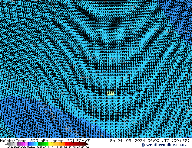 Yükseklik/Sıc. 500 hPa ECMWF Cts 04.05.2024 06 UTC