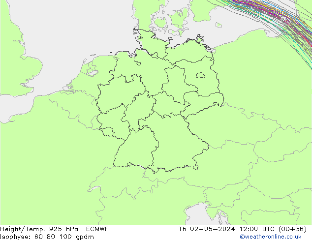 Height/Temp. 925 hPa ECMWF Do 02.05.2024 12 UTC