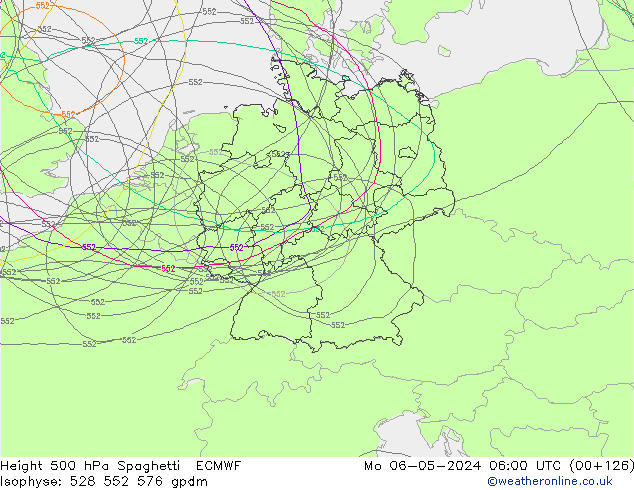 500 hPa Yüksekliği Spaghetti ECMWF Pzt 06.05.2024 06 UTC