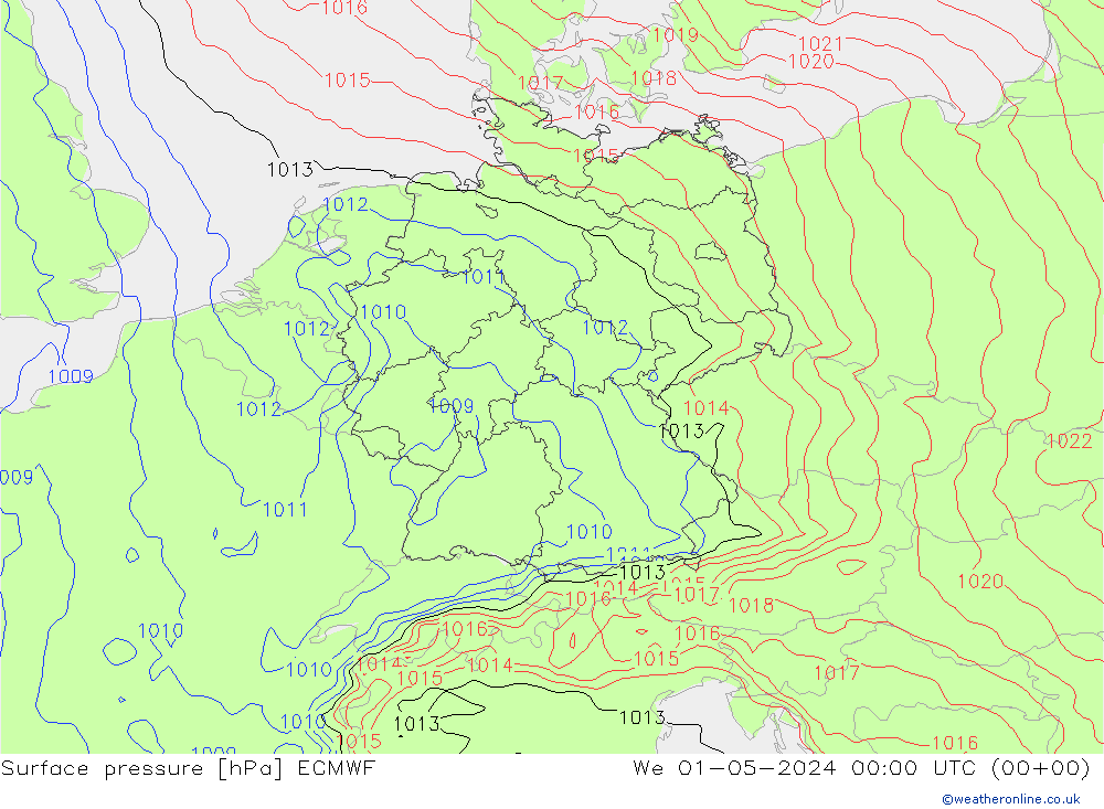 ciśnienie ECMWF śro. 01.05.2024 00 UTC