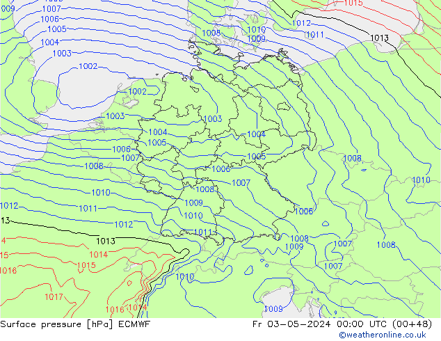 Surface pressure ECMWF Fr 03.05.2024 00 UTC