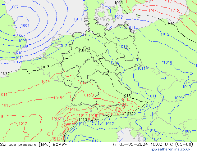 Surface pressure ECMWF Fr 03.05.2024 18 UTC