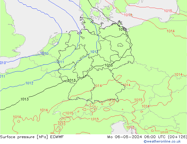 Surface pressure ECMWF Mo 06.05.2024 06 UTC