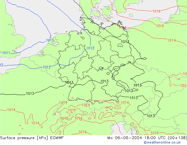 Surface pressure ECMWF Mo 06.05.2024 18 UTC