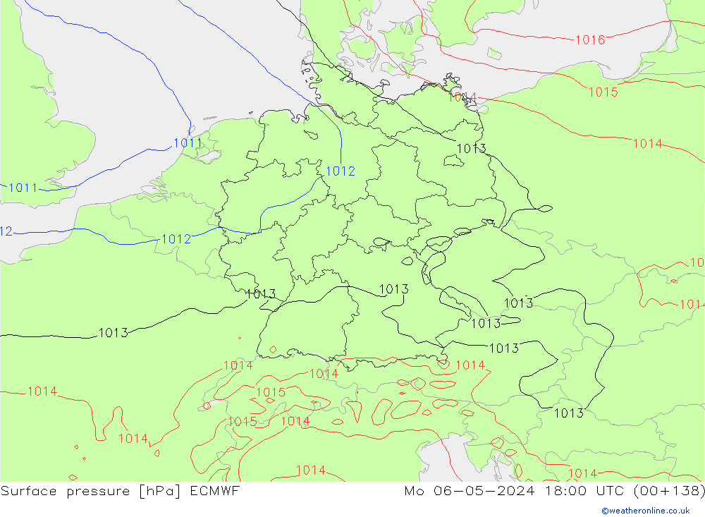 Surface pressure ECMWF Mo 06.05.2024 18 UTC