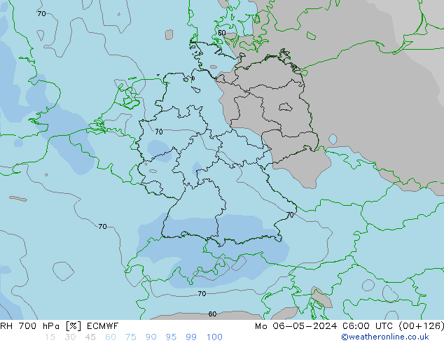 700 hPa Nispi Nem ECMWF Pzt 06.05.2024 06 UTC