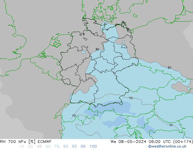 RV 700 hPa ECMWF wo 08.05.2024 06 UTC